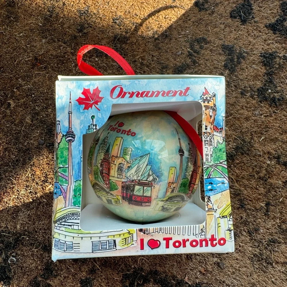 Toronto Souvenir Ornament with Red Ribbon
